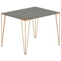 Table Réunion Lori 100 X 80 Cm Plateau Béton Pied Terracotta