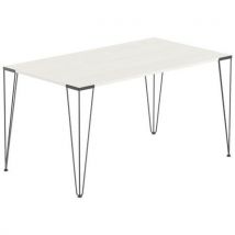 Table Réunion Lori 140 X 80 Cm Plateau Pin Pied Noir