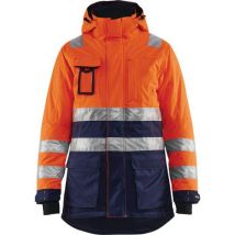 Blaklader - Parka Hiver Haute Visibilité Femme Orange/Marine - Taille XXL - Polyester Matelassé - Norme ISO 20471 Classe 3