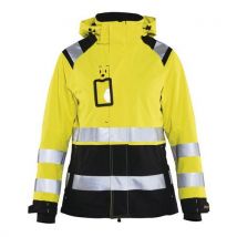 Veste hardshell imperméable haute visibilité femme jaune/marine