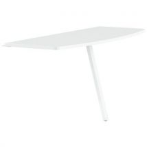 Extension Galbée Gary Pour 2 Bureaux 140 Cm Pied Blanc Plt. Blanc