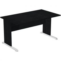 Bureau Droit Avec Pieds L Fast - 120 Cm - Noir - Noir/alu
