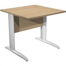 Bureau Droit Pieds L En Métal Fast - 80 Cm - Chêne - Alu