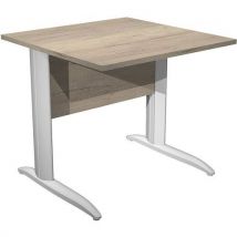 Bureau Droit Pieds L En Métal Fast - 80 Cm - Chêne -