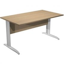 Bureau Droit Pieds L En Métal Fast - 140 Cm - Chêne - Alu