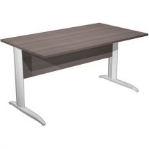 Bureau Droit Pieds L En Métal Fast 140 Cm - Frêne - Blanc