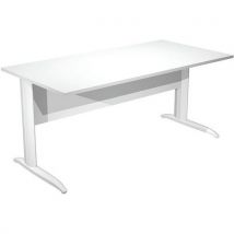 Bureau Droit Pieds L En Métal Fast 160 Cm - Blanc - Blanc