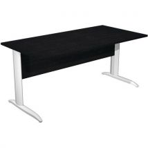 Bureau Droit Pieds L En Métal Fast - 160 Cm - Noir - Blanc