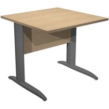 Artarredi - Bureau Fast 80 cm - Chêne Anthracite - Pieds Métal L - Éco-responsable