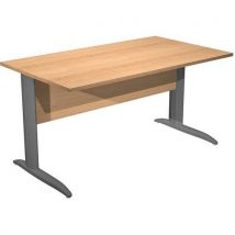 Bureau Droit Pieds L Métal Fast 140 Cm - Hêtre Anthracite