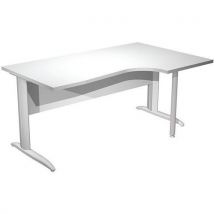 Bureau 90° Droit Pieds L Métal Fast 160cm - Blanc
