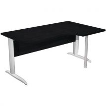Bureau 90° Droit Pieds L Métal Fast - 160cm - Noir