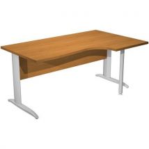 Bureau 90° Pieds L Métal Fast - 160cm - Aulne - Chrome