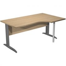 Bureau 90° Pieds L Métal Fast 160cm - Chêne Anthracite