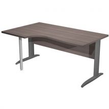 Bureau Gauche Pieds L Métal Fast 160cm Frêne Anthracite