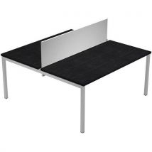Bureau Bench Fast 4 Pieds Panneau Écran 160x164cm - Noir