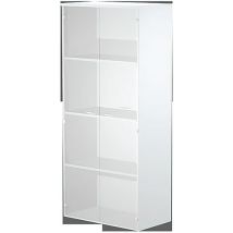 Artarredi - Meuble haut Fast portes verre trempé - Blanc 80x180x35cm - Éco-responsable