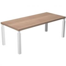 Bureau Pieds Métal Section Carrée Royal 180cm - Noyer Blanc