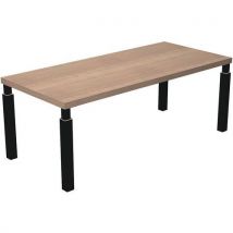 Bureau Pieds Métal Section Carrée Royal 180cm - Noyer - Noir