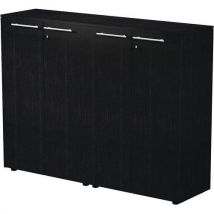 Armoire Mi-haute Double À 4 Portes Royal - Noir
