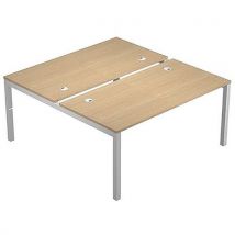 Bench 2 Postes Départ Pied Métal Trendy 180cm Chêne - Blanc