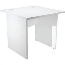 Bureau Droit Avec Pieds Panneaux Visual - 80 Cm - Blanc