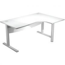Bureau Compact 90° Droit Voile De Fond Visual 180 Cm - Blanc
