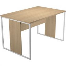 Bureau Pieds Cadres Métal Razor - 120cm - Chêne/blanc