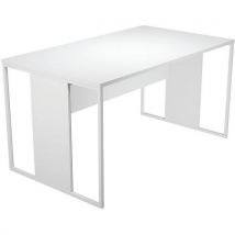 Bureau Pieds Cadres Métal Razor - 140cm - Blanc/blanc