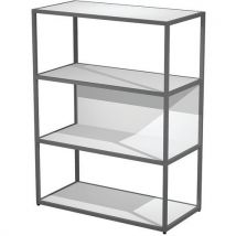 Bibliothèque Mi-haute En Métal Razor - Blanc - Anthracite