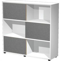 Bibliothèque Mi-haute À Portes Tetris - Blanc/anthracite