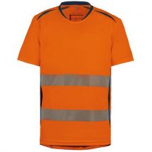 Tee Shirt Long Life Orange/marine Manches Courtes L - Unisexe