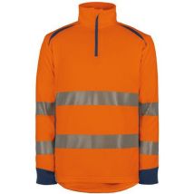 T2S - Sweat Haute-Visibilité Long Life Orange/Marine L - Polyester 300g/m² - Norme EN 20471