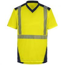 Tee Shirt Bali Manches Courtes Jaune/marine 3xl - Unisexe