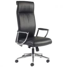 Fauteuil Fusto Hd Simili Cuir Noir Pied Alu