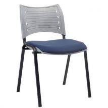 Chaises Yuma Dos Polypro Gris Assise Bleu Pieds Noir