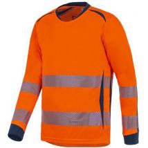 Tee Shirt Long Life Orange/marine Manches Longues S - Unisexe