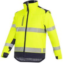 T2S - Blouson softshell Sherpa haute visibilité Jaune/Marine XL - EPI Conforme EN 20471