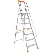 Escabeau Professionnel 7 Marches Aluminium Avec Rampe