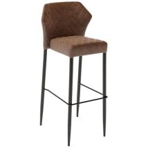 Lot de 2 - Tabouret Empilable Louis Cognac Simili Cuir