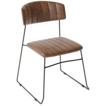 Lot de 4 - Chaise Empilable Mundo Cognac Simili Cuir