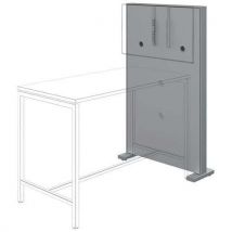 Meuble Mobile Pour Écran Structure Gris / Panneaux Gris