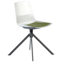 Chaise Clue Pied Pivotant Métal Gris Coussin Vert