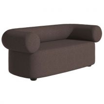 Canapé Abbey 2 Places Tissu Brun Pieds Anthracite