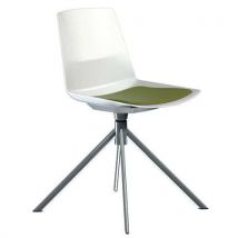 Chaise Clue Pied Pivotant Métal Chromé Coussin Vert