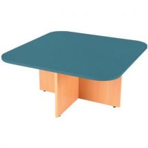 Table Basse Range-poufs Diabolo 100 X 100 Cm Bleu Vert/hêtre