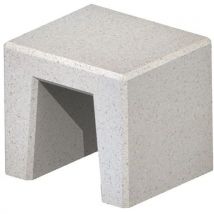 Banquette Story Béton Blanc Sablé L 50 Cm Monobloc Autostable - Epaisseur 100 Mm. - A Poser Sur Sol Dur.