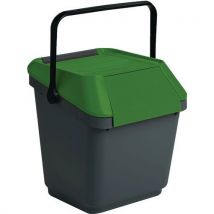 Vepabins - Poubelle EasyMax 35 L Vert/Noir - Gestion des déchets - Capacité 35 L - Hauteur 41.1 cm