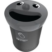 Poubelle Smiley Face 52l Cannettes Noir