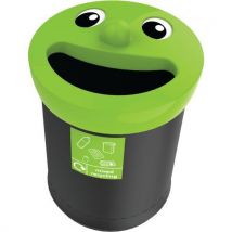 Poubelle Smiley Face Bin 52 Ltr Tri Sélectif Noir / Vert